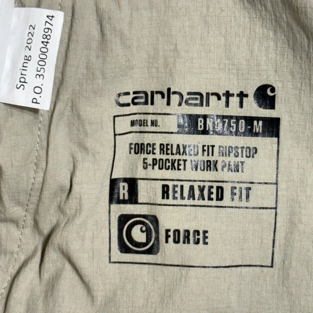 Carhartt Force Relaxed Fit Ripstop Work Pants Mens 42x30 Tan BN4750-M Utility